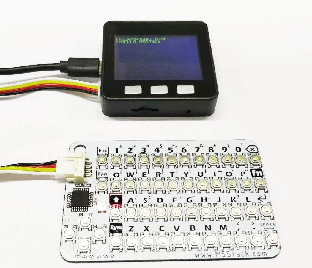 The Cardputer's 56-key soft-membrane QWERTY — the feature that turns ESP32-S3 research firmware from a "two-button fumble" into a usable handheld. On the ADV this matrix is driven by a TCA8418 I²C …