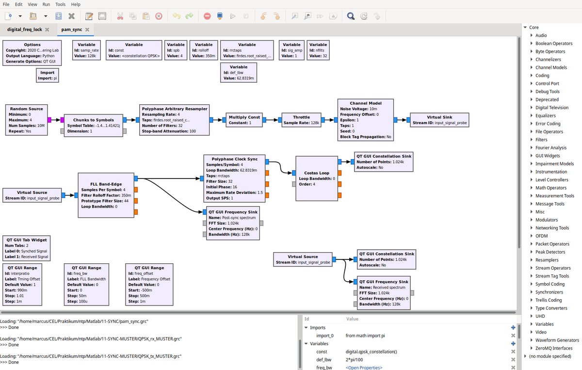 Figure 7.1 — GNU Radio Companion — the graphical flowgraph editor. Tethered over USB-C, the PortaRF is a standard HackRF I/Q source: the osmocom Source block sees it with no special handling, and a…